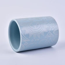 China 10oz 12oz Wholesales Custom blue ceramic holder for candle manufacturer