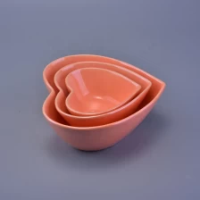 China heart design ceramic tealight candle votive jars manufacturer