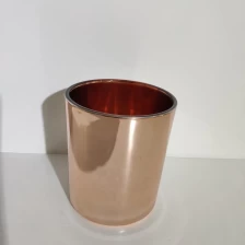 China 12 oz plating glass candle jar, rose gold candle holder manufacturer