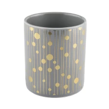 China Wholesales luxury grey glaze ceramic candle jars 8oz manufacturer