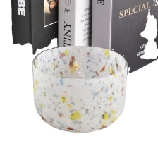 China colorful hand made glass candle jars with round bottom manufacturer