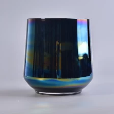 China Luxury electroplating candle cup glass candle holder in bulk manufacturer
