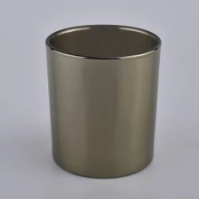China translucent gold electroplating glass candle jars manufacturer