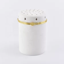 China Luxury  ceramic votive candle jars candle vessel with lid home decor in bulk manufacturer
