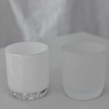 China translucent glass candle vessel matte frosted glass candle jar manufacturer