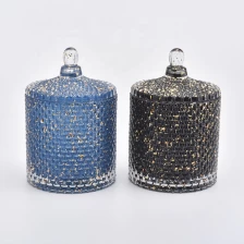 China Luxury glass candle container with dome  lid, teardrop-shaped candle holder home decor manufacturer