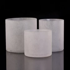 China Sandblasted glass candle jars frosted home decoration wholesales manufacturer