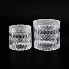 China glass candle jar with lid for home decor, empty glass container manufacturer