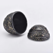 China glass candle holder egg shape black color, luxury glass candle jar christmas gift manufacturer