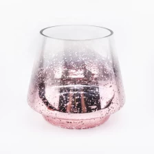 China 435ML Candle Jar Glass Candle Holder with Luxury Mercury Decorating Pink manufacturer