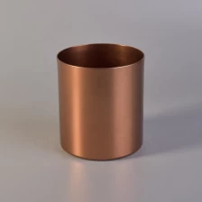 China glossy metal vessel for candles, metal candle jars manufacturer