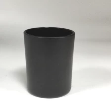 China matte black glass candle vessel, cylinder glass votive candle holders manufacturer