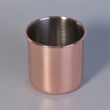China Cylinder Orange Metal Candle Jars Metal candle making vessel for Wedding Decoration use in bulk manufacturer