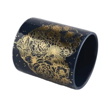 China 8oz 10oz Home decoration custom logo black luxury ceramic candle jar manufacturer