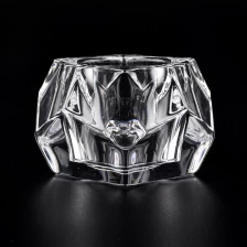 China high white geo cut glass tealight candle holders manufacturer