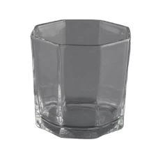 China 14oz hexagonal transparent glass candle holders manufacturer