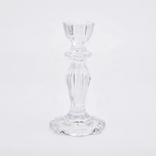China Clear crystal high candlestick glass votive candelabra living room decorative supplier manufacturer