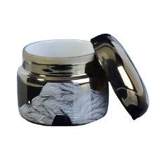 China 6oz 8oz Wholesales custom gold ceramic candle jars with lid cover manufacturer