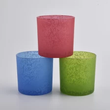 China 15 oz decorative glass candle jars, colorful glass candle vessels manufacturer