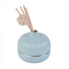 China Ball shape blue ceramic oil aroma diffuser reed bottles manufacturer