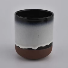 China colorful glazed ceramic candle jars with sanded bottom manufacturer