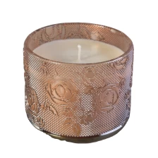 China Sunny new rose design luxury tealight Glass candle jar holders manufacturer
