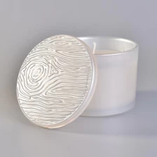 China 10oz Hot sales white crystal glass candle jars luxury with lid manufacturer