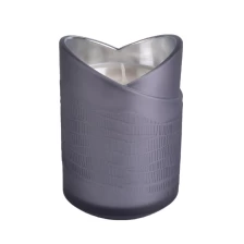 China 8 oz glass candle holder, grey candle jar manufacturer