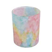 China Sunny new design Luxury cylinder ceramic Multicolored candle jar bulk manufacturer