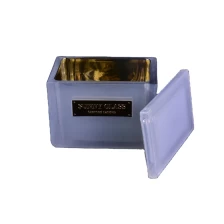 China Sunny luxury square white scented candle glass jar in bulk manufacturer