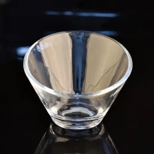 China Supply Oblique Top Glass Candle Bowl 115ml Glass Candle Holder with for Soy Wax Home Decor manufacturer
