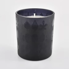 China 12 oz black glass vessel for candle making, frosted black candle jar manufacturer