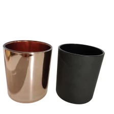 China 12 oz matte black glass candle holder rose gold glass candle jar manufacturer