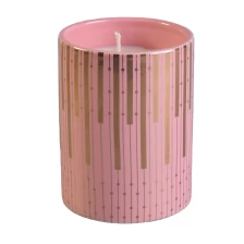 China Wholesales pink custom luxury ceramic candle vessel decor manufacturer