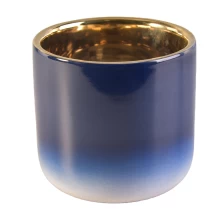 China Wholesales empty electroplated luxury ceramic candle jar manufacturer