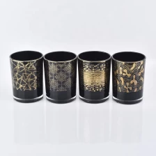 China 8oz 10oz 12oz black sprayed glass candle jars manufacturer