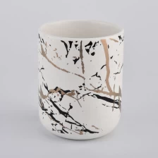 China matt white ceramic candle jars with artwork manufacturer