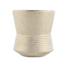 China Metallic gold plating ceramic candle jars manufacturer