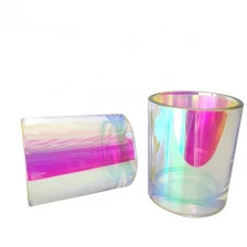 China 8 oz iridescent candle jars unique glass candle holder for home decor manufacturer