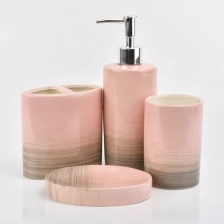 China 4pcs luxury ceramic bathroom toilet accessory sets lotion dispenser home hotel decor wholesales manufacturer
