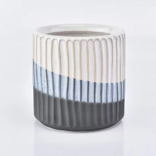 China mix color ceramic vessel for candles, empty ceramic candle jar manufacturer