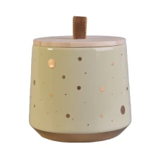 China Suppliers fancy large wood lid ceramic candle jars container manufacturer