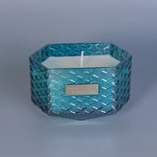 China Wholesales Hexagon Glass tealight candle vessel with wood lids manufacturer
