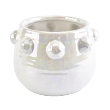 China unique ceramic candle vessels iridescent jar wholesale manufacturer