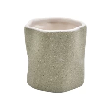 China Personalized empty frosted ceramic candle holder in bulk manufacturer