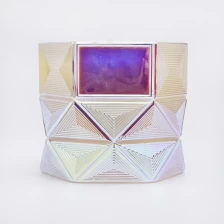 China Supplier luxury Hexagon color tealight Glass candle holders manufacturer