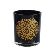 China Sunny luxury black custom pattern glass candle holders manufacturer