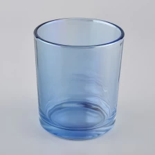China light blue glass candle vessel ffor home deocr, popular glass candle holders manufacturer