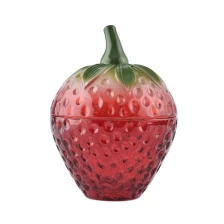 China strawberry design glass tealight candle holders manufacturer
