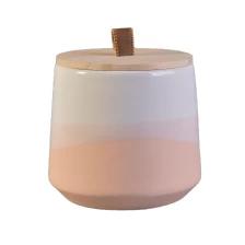China 10oz 12oz Wholesales empty ceramic candle jar holder with wood lid manufacturer
